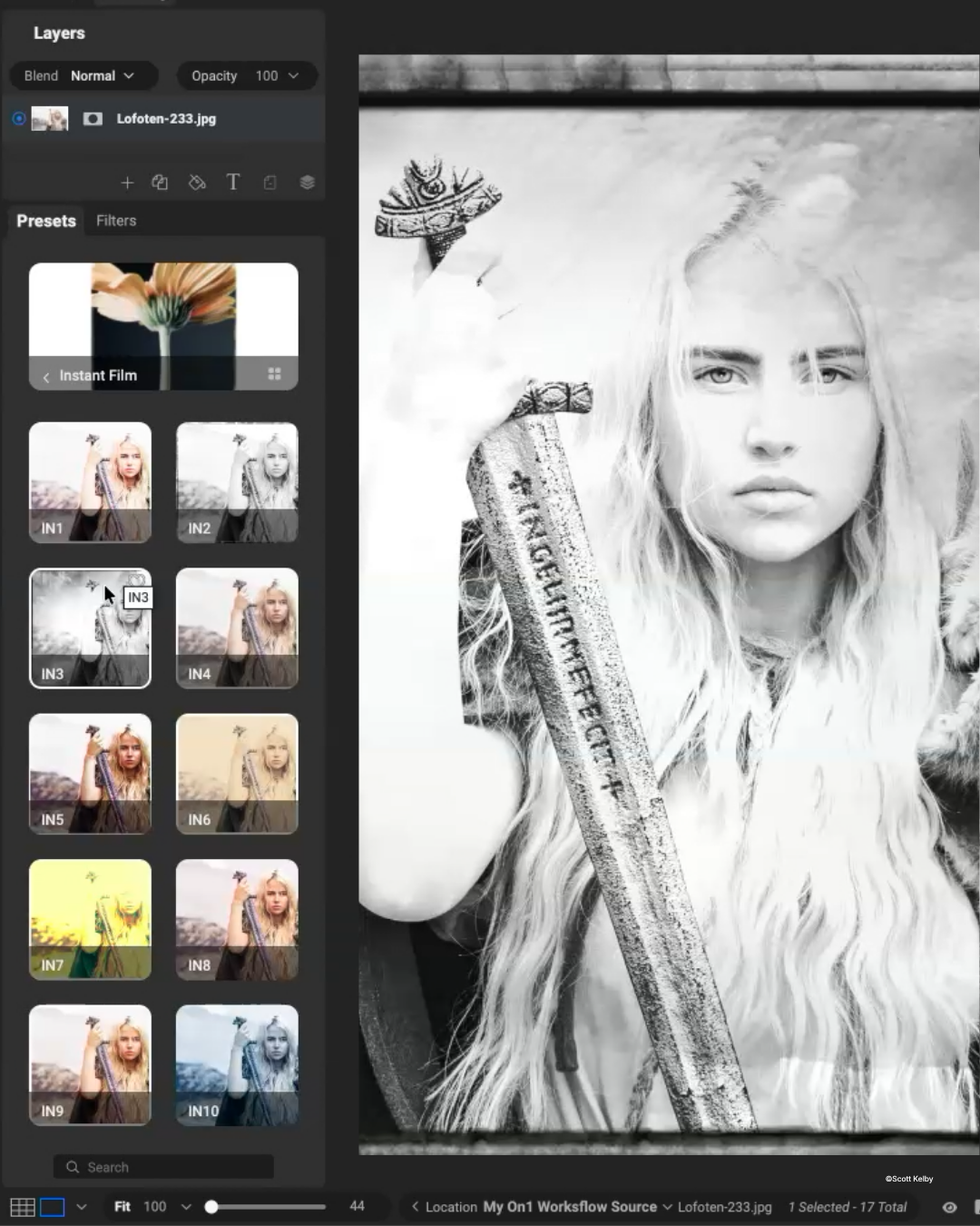 A small file upsized to print size with Resize AI
